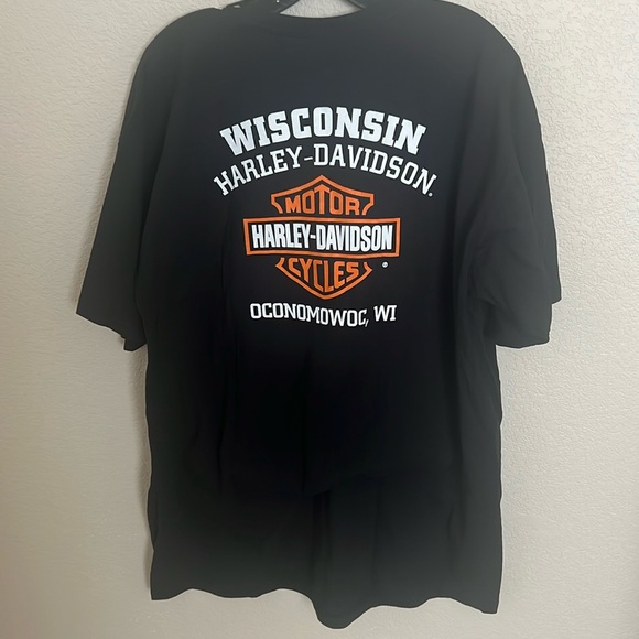 😎Men’s Harley-Davidson Black and Orange Short Sleeve Tee XL - Picture 3 of 3